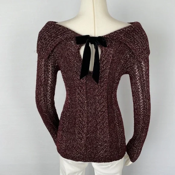 WHBM At The Shoulder Bow Back Sweater XS - Picture 13 of 16